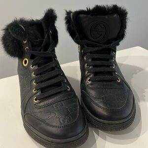 GUCCI HIGH TOP FUR LINED SNEAKERSS-size 38